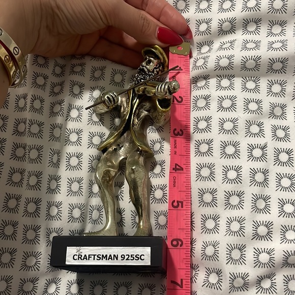 💙 Judaica 925 SC Craftsman Fiddler Violinist Figure approximately 7 inches Tall - Picture 3 of 8